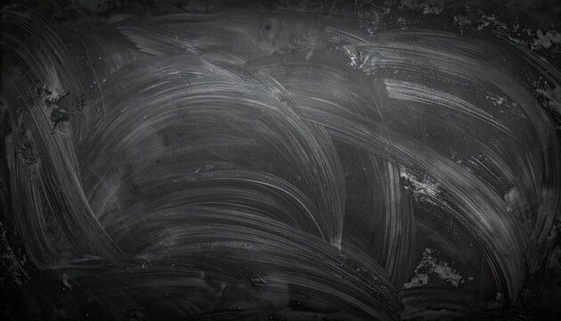 Dark, textured background featuring swirling white chalk erasure marks on a black slate surface.