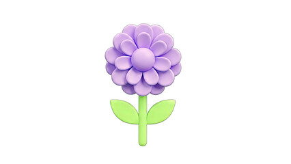 3D Lavender Flower Isolated on White Background