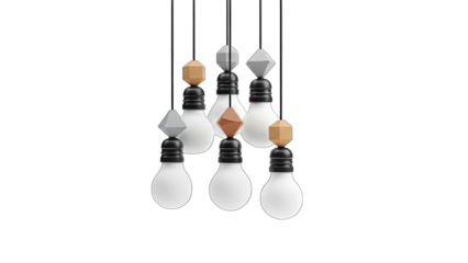 Modern Pendant Lights Hanging on White Background