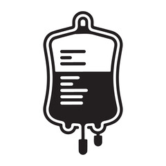 Blood donation bag vector illustration minimal silhouette design