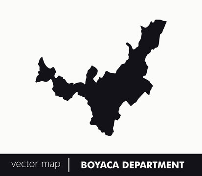 Minimal silhouette map of Boyac&aacute; Department, Colombia with Tunja capital. Perfect for education, history projects, travel design and Andean cultural geography visuals.