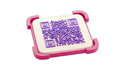 3D QR Code Icon: Scanning and Digital Information