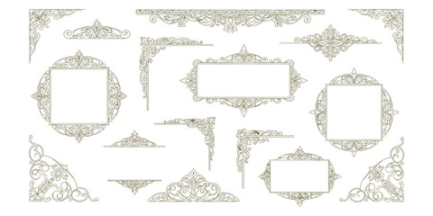 Victorian Filigree Frame Collection Ornamental Borders and Luxury Corners