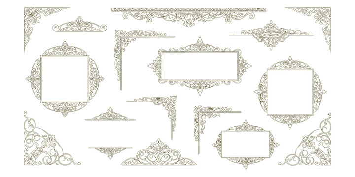 Victorian Filigree Frame Collection Ornamental Borders and Luxury Corners