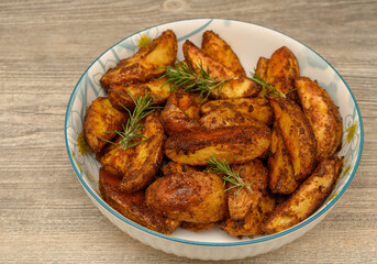 Rosemary Potato Wedges Baked Side Dish for Burgers and Fish