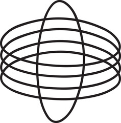 Abstract Oval Rings Intersecting with a 3D Illusion Vector Graphic