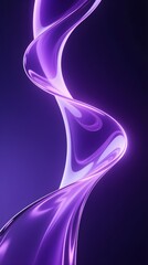 Naklejka premium Vertical Abstract Purple Neon Light Waves Flowing On Dark Violet Background
