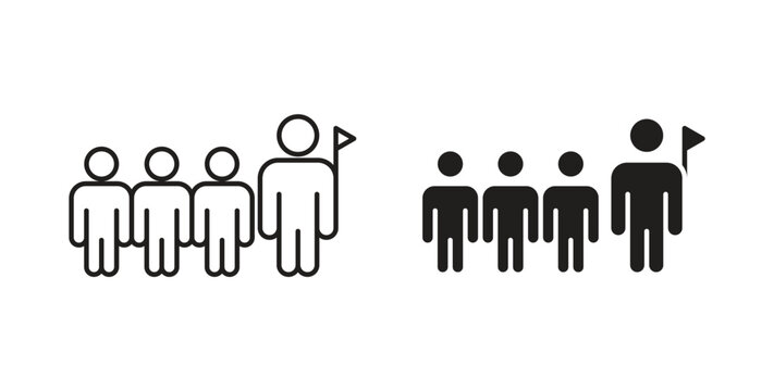 Tour guide people icon with glyph and line. black vector icons for Web UI
