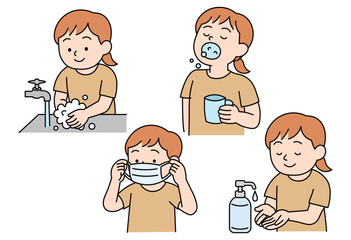 Basic Infection Prevention Actions Including Hand Washing Gargling Mask Wearing and Hand Sanitizing