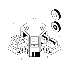 Grab this creatively designed amazing illustration of factory automation