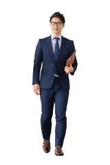 スーツ姿の男性ビジネスマン・全身（背景透過PNG）