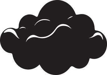 Black cloud silhouette isolated on white background, weather icon