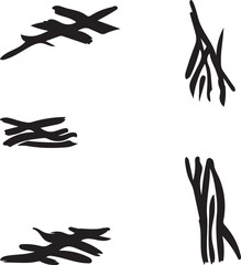Abstract Black Strokes Isolated on a White Background for Design