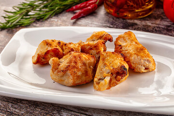 Grilled chicken meat kebab barbecue