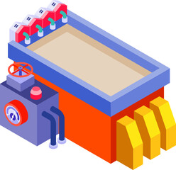 Isometric Industrial Manufacturing Plant Module Automated Production Line Equipment for Modern Factory Operations