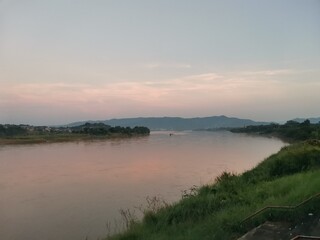 Maekhong river view with sky background