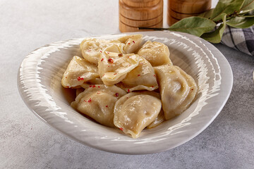 Traditiolal vareniki - stuffed dumplings with potato