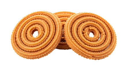 Traditional Indian chakli snacks isolated on a transparent background