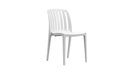 White plastic chair isolated on a transparent background