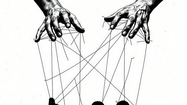 Unseen Hands Controlling Figures Through Manipulative Strings