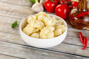 Vegan cuisine Steamed cauliflower cabbage