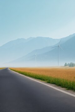 Speed trail of wind turbine turning into electric highway, The Great Energy Race