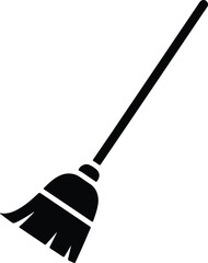 Vector Household cleaning tool sweeping equipment simple black icon silhouette Illustration