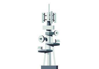 Fototapeta premium A close-up view of a microscope with multiple lenses and stages in a laboratory setting from a front viewpoint