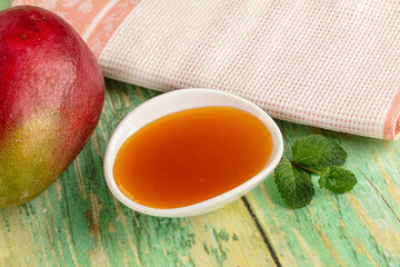 Sweet dessert orange mango puree