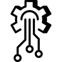 artificial intelligence illustration, chipping technology, ai generation, vector icon