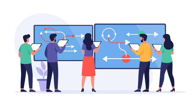 team collaboration and interactive digital learning with multiple users engaging with touchscreen