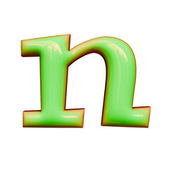 Alphabet, Number and Symbol 3D Word Luminous Emerald Digital Powerup Artifact