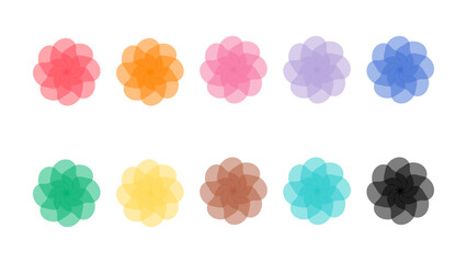 カラフルでエレガントな花のセット