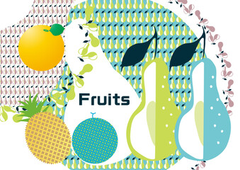 レトロな洋梨のパターン デザイン素材