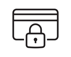 Secure Credit Card Payment Icon - Padlock on Bank Card