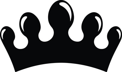 Vector Simple stylized glossy king crown icon royal power silhouette Illustration
