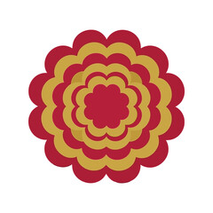 Beautiful Flower Mandala Vector Design with Red and Gold Colors for Creative Projects and Modern Aesthetics