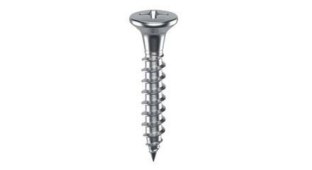 Stainless steel screw isolated on transparent background