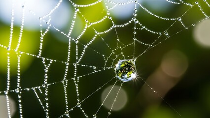 Morning Dew on a Fragile Spider Web