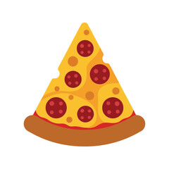 Delicious Pepperoni Pizza Slice Vector Illustration for Food and Restaurant Branding