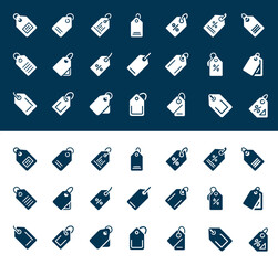 price tags vector icons, sale discount symbols