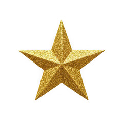 Fototapeta premium Golden star icon isolated on transparent background