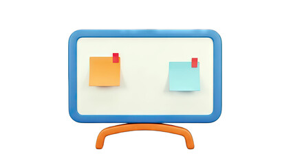 Whiteboard with Sticky Notes: Planning and Organization