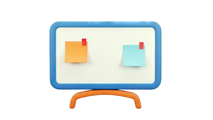 Whiteboard with Sticky Notes: Planning and Organization