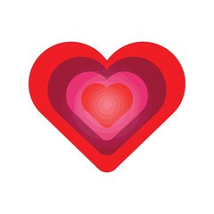 Colorful Layered Heart Vector for Valentine's Day Celebrations and Romantic Designs