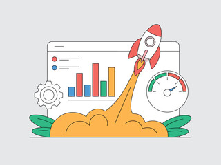 Business Growth Rocket Launch Concept