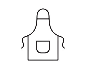 Chef Apron Line Icon - Cooking and Baking Protective Wear Symbol