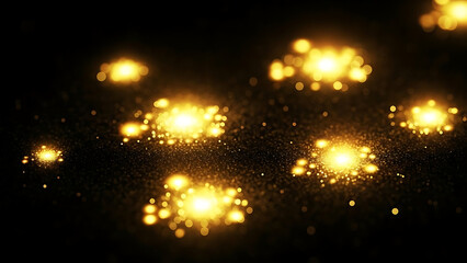 Obraz premium Luxury Dark Background Adorned With Glowing Golden Particles