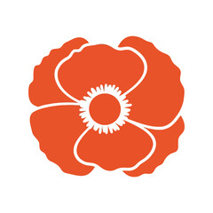 Vibrant Orange Poppy Flower Vector for Spring Theme and Floral Design Projects