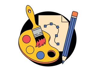 Colorful Art Supplies Creative Tools